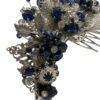 Stunning side crown with clear stone and navy stone embellishment.